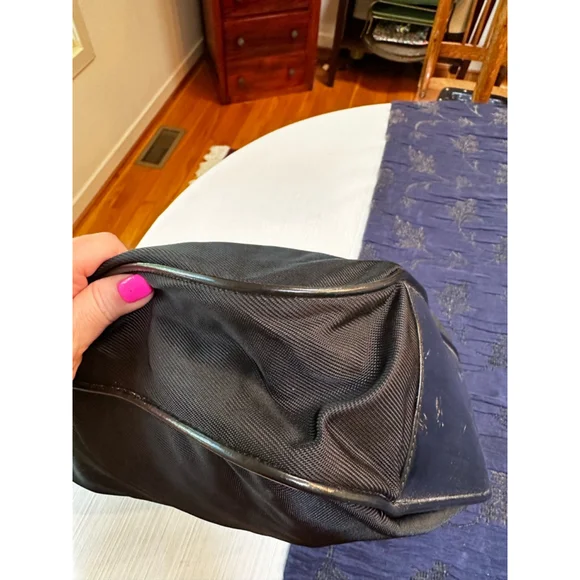 Gucci Black Nylon & Patent Leather Shoulder Bag w/ Bamboo Handle - Picture 8 of 16